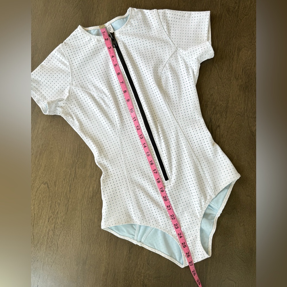 Lisa Marie Fernandez Farrah Maillot Perforated One Piece Blue White Sz 2 US 4-6 - Picture 12 of 15